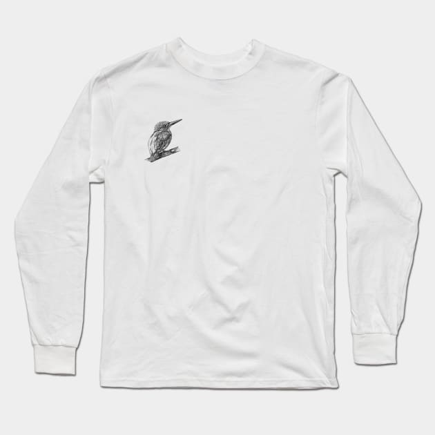 Common Kingfisher Bird Long Sleeve T-Shirt by wingzha